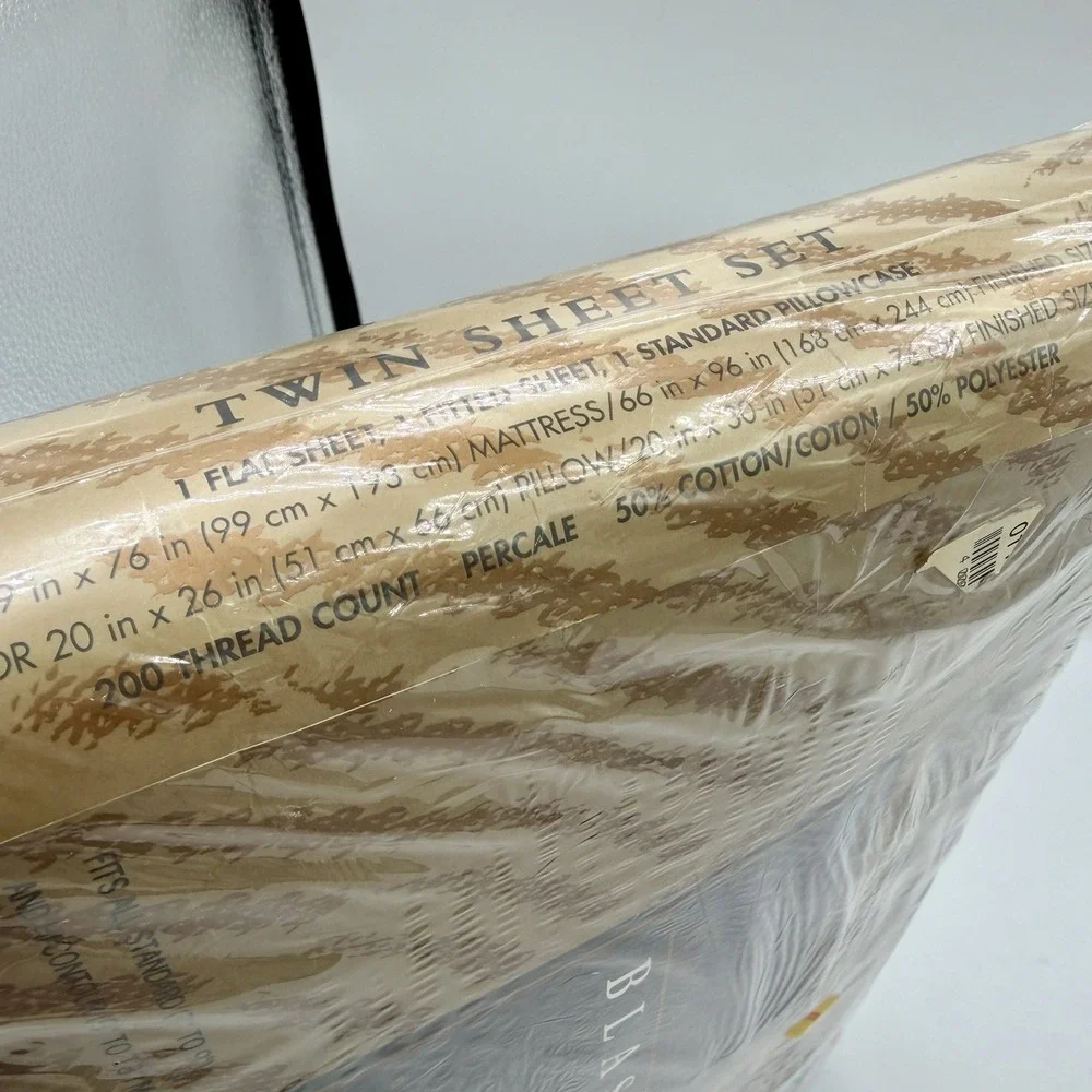 NEW Vintage Animal Print BILL BLASS Springmaid 200 Ct Percale Twin Sheet Set